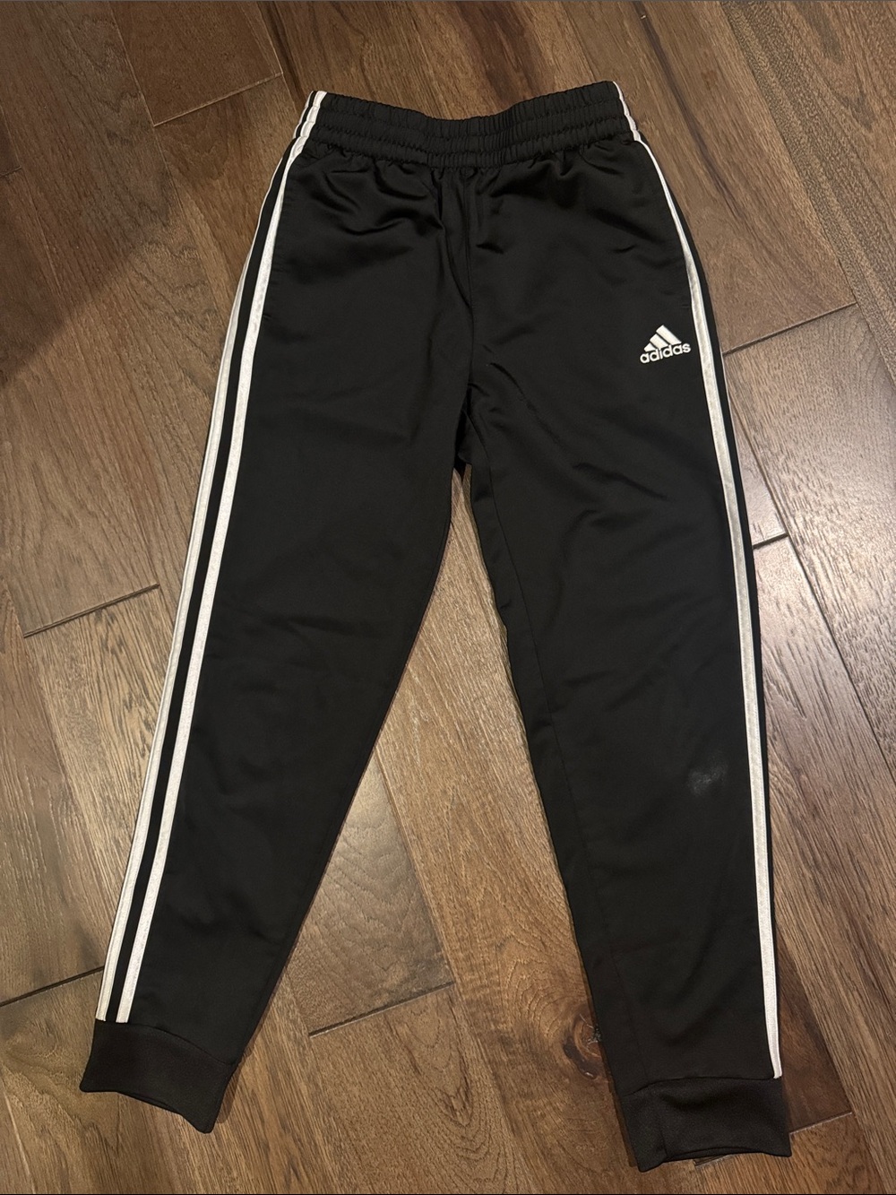 adidas Black Jogger Sweatpants with White Side Stripes